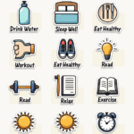 Daily Routine Icons - Sticker Sheet v4